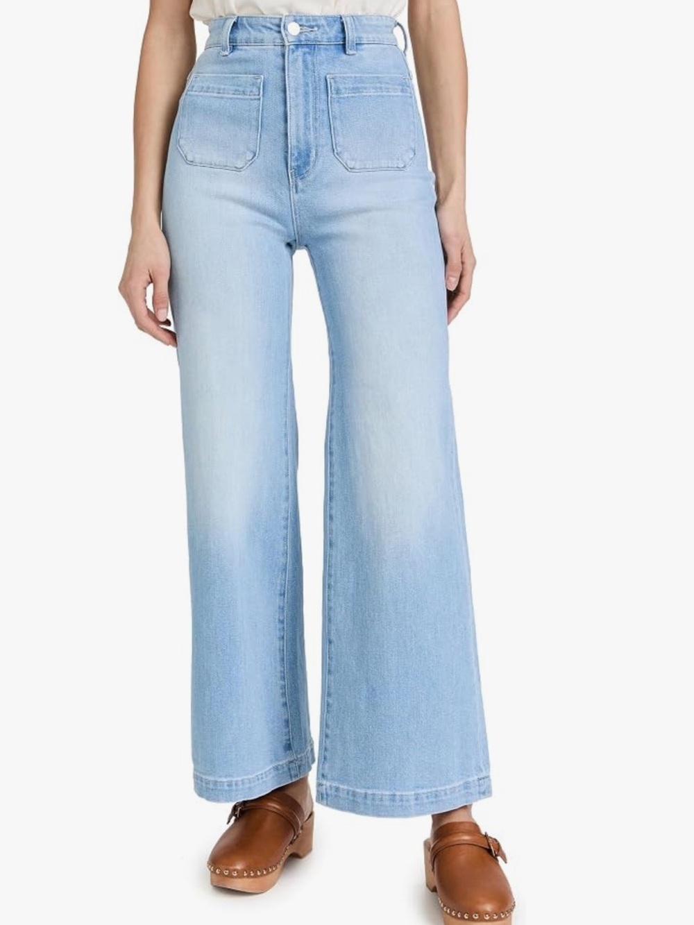 Rollas Medium Wash Blue Patch Pocket Wide Leg Sailor Jeans Women’s Size 30